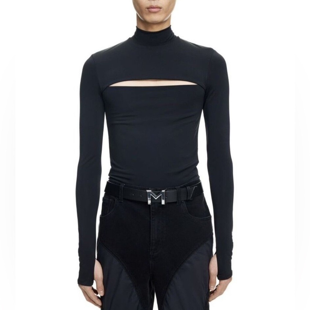 MUGLER x H&M Super-fitted Elegant Black Cut-Out Jersey Shirt Men’s Size 3XL